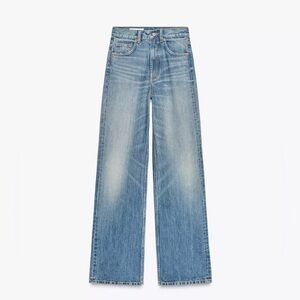 Zara TRF HIGH WAIST WIDE LEG FULL LENGTH JEANS